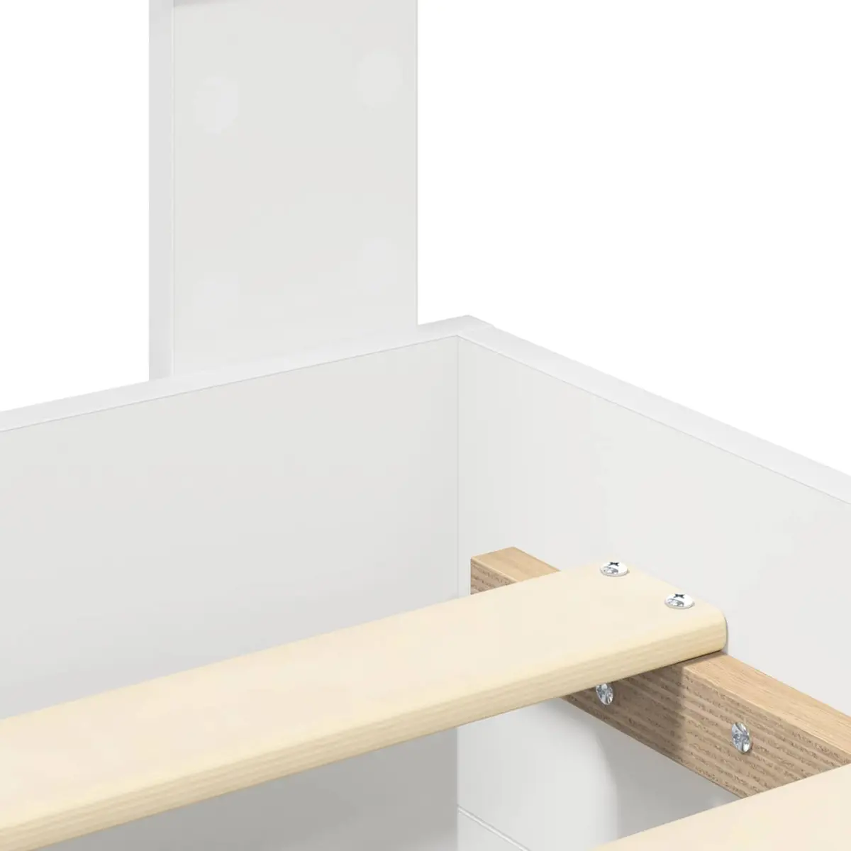 Bed Frame Engineered Wood 150x200cm White with Integrated Storage Drawers and Headboard