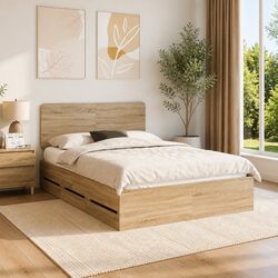Functional Bed Frame with Drawer for Modern Bedrooms 150 x 200 cm