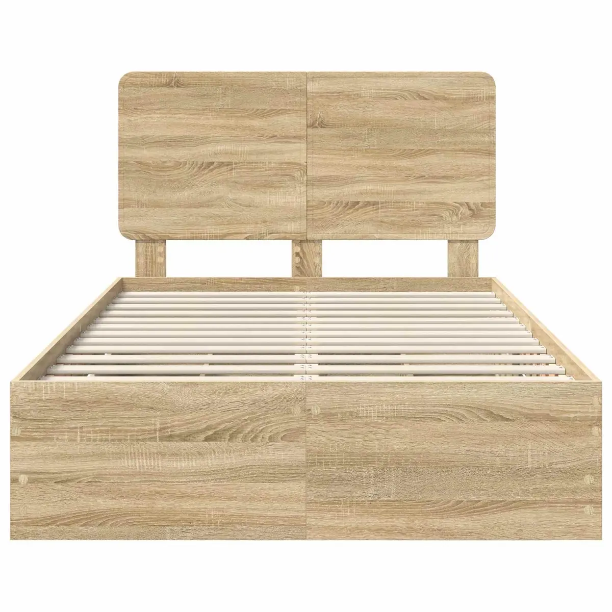 Bed Frame Engineered Wood 135 x 190 cm Sonoma Oak with Drawer Storage