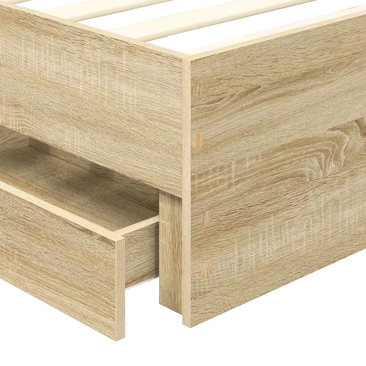 Bed Frame with Storage Drawer Sonoma Oak 90 x 190 cm Engineered Wood Modern