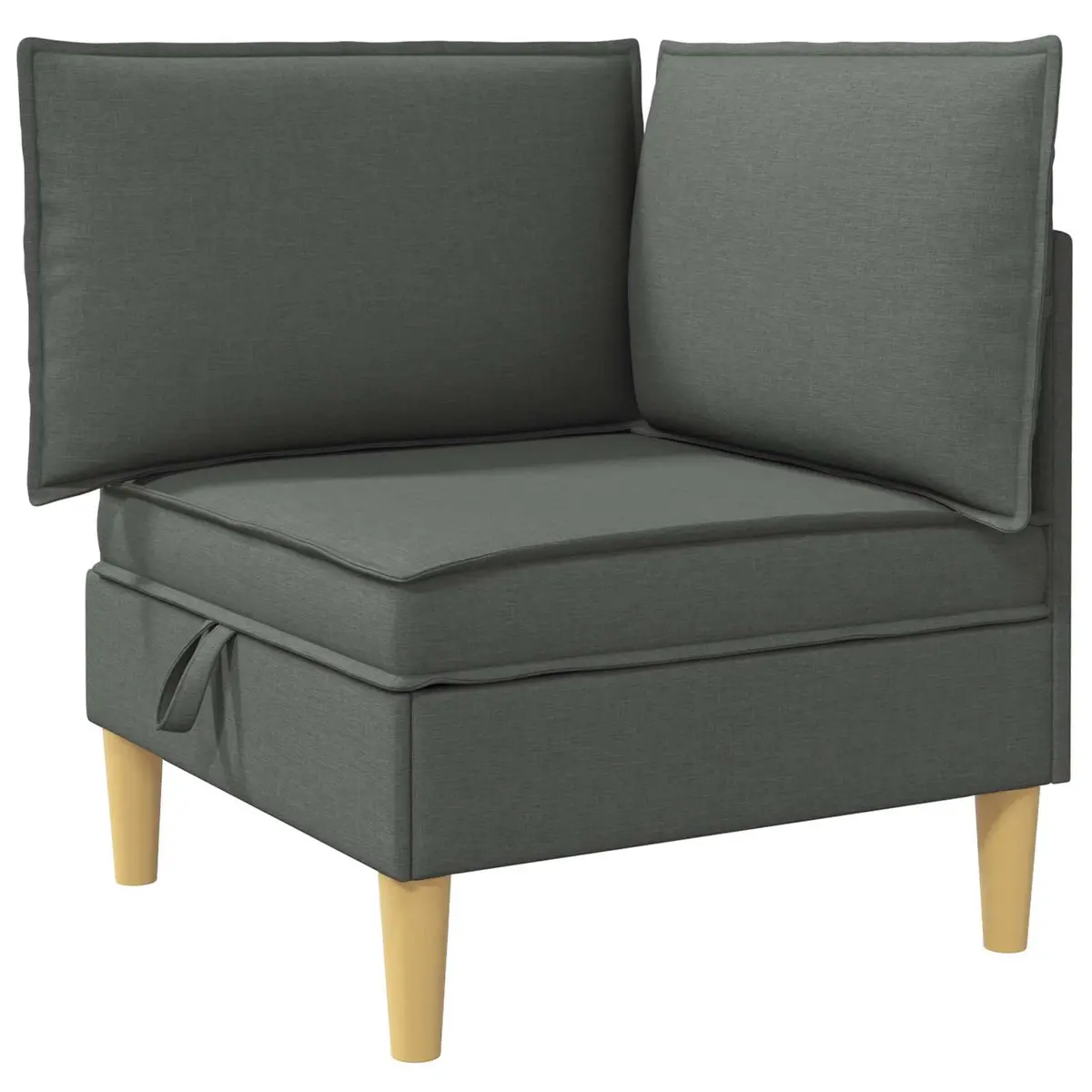 Modular Sofa Set 4 Pieces Grey Fabric with Storage