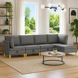 Versatile 5-Piece Modular Sofa Set for Any Home