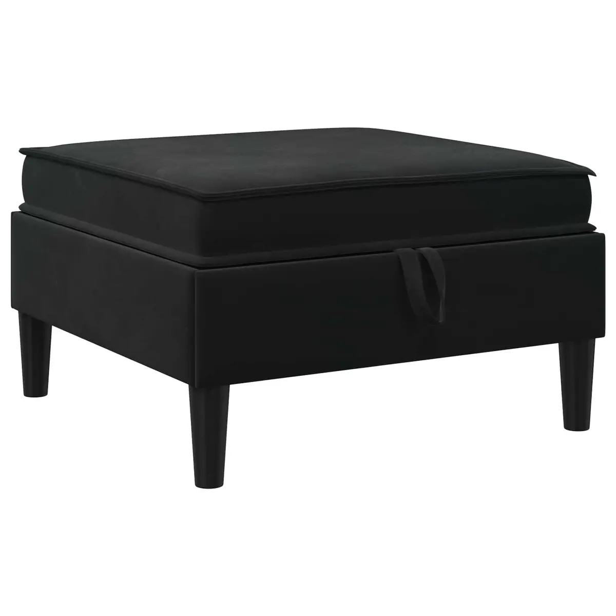 Living Room Furniture Set Velvet Black 4 Piece