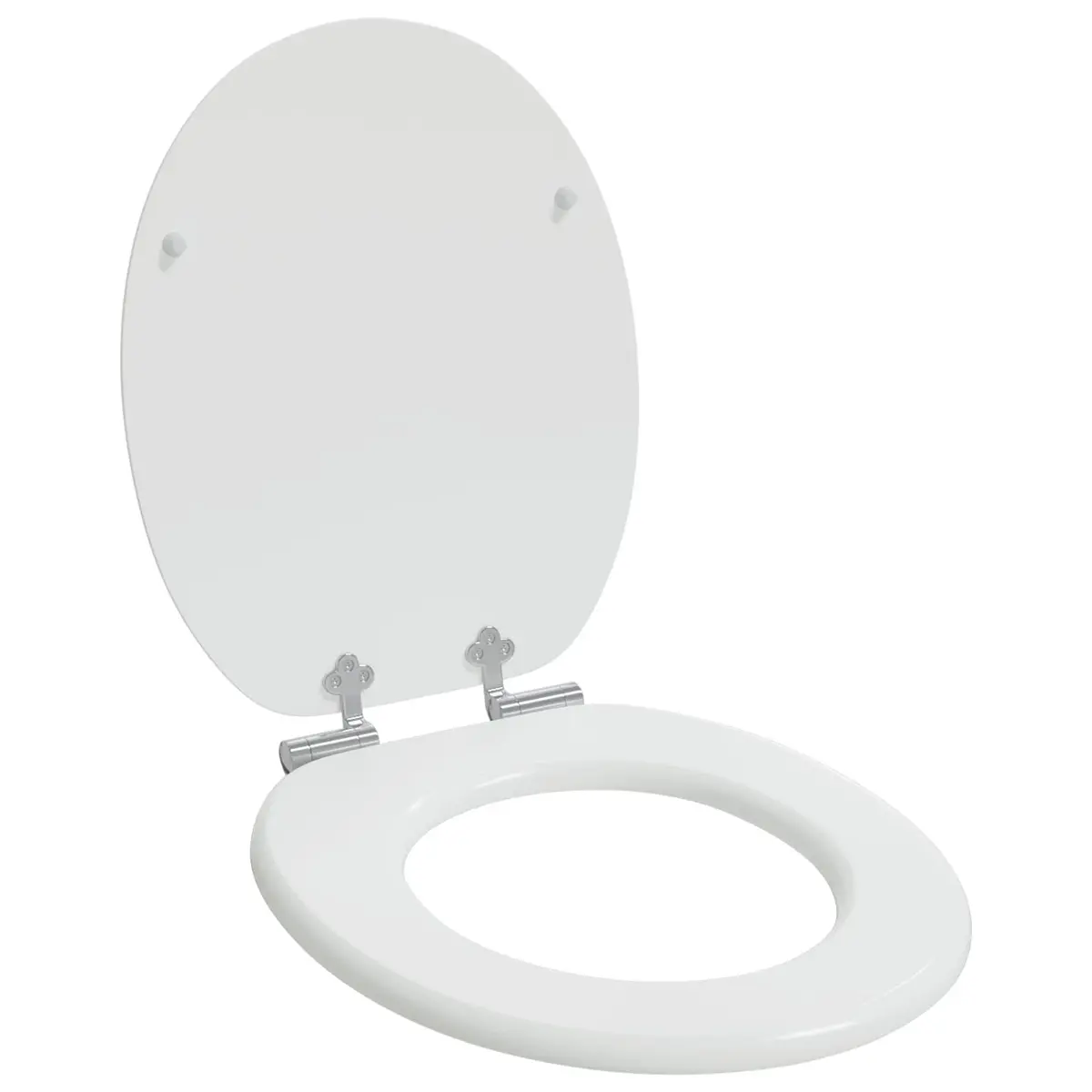 Toilet Seat Soft Close White MDF 44 x 38 cm Bathroom Upgrade Pack of 2