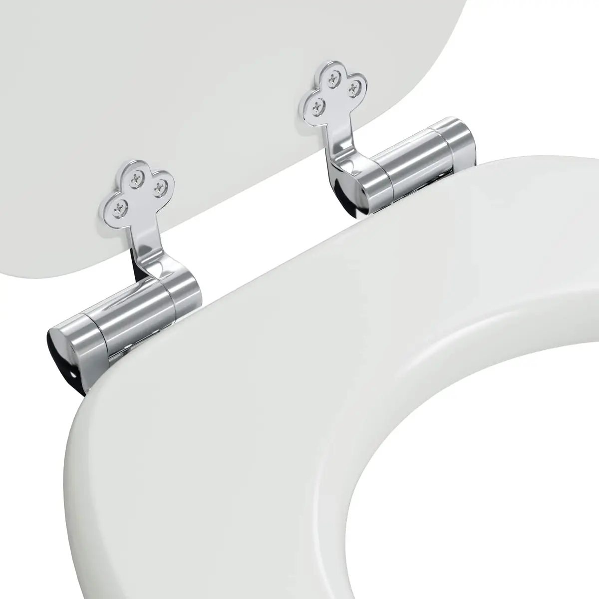 Toilet Seat Soft Close White MDF 44 x 38 cm Bathroom Upgrade Pack of 2