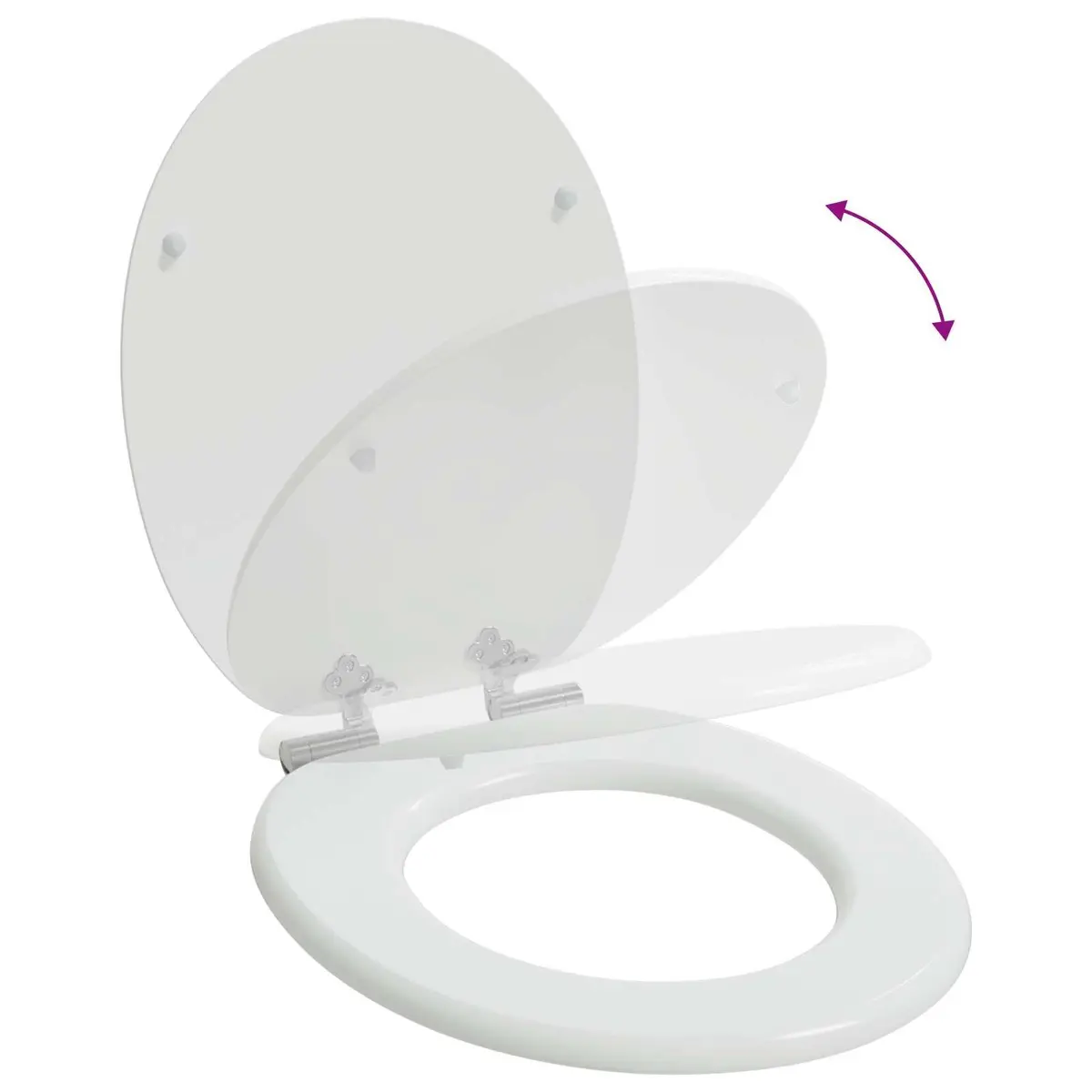 Toilet Seat Soft Close White MDF 44 x 38 cm Bathroom Upgrade Pack of 2