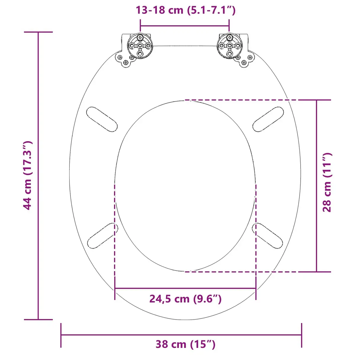 Toilet Seat Soft-Close Grey MDF 44x38cm Bathroom Fixture 2-Pack Standard Fit