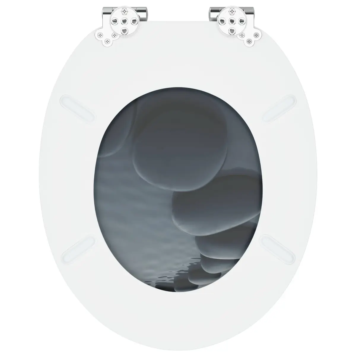 Toilet Seat Soft-Close Grey MDF 44x38cm Bathroom Fixture 2-Pack Standard Fit
