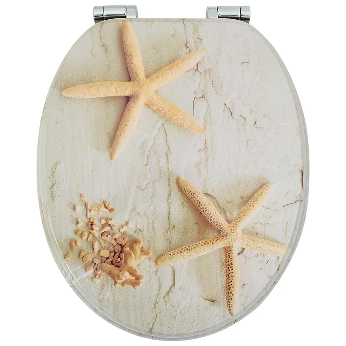 Toilet Seat MDF Soft-Close 44 x 38 cm Yellow White 2 Pack