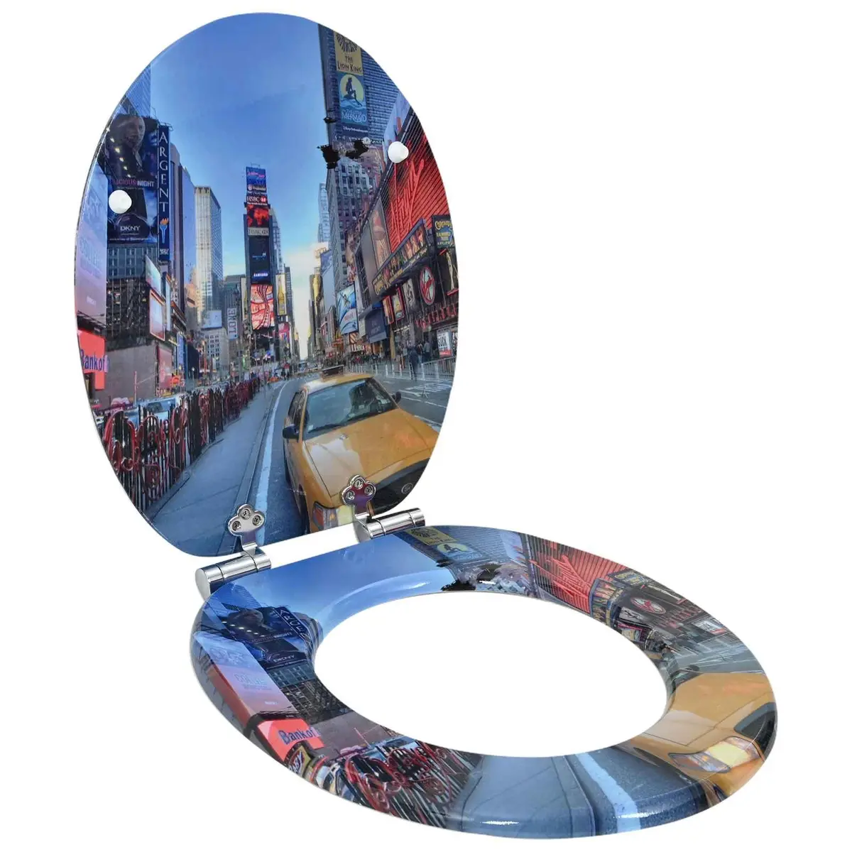 Soft-Close Toilet Seat MDF Board 44 x 38 cm Multicolour 2 Pack