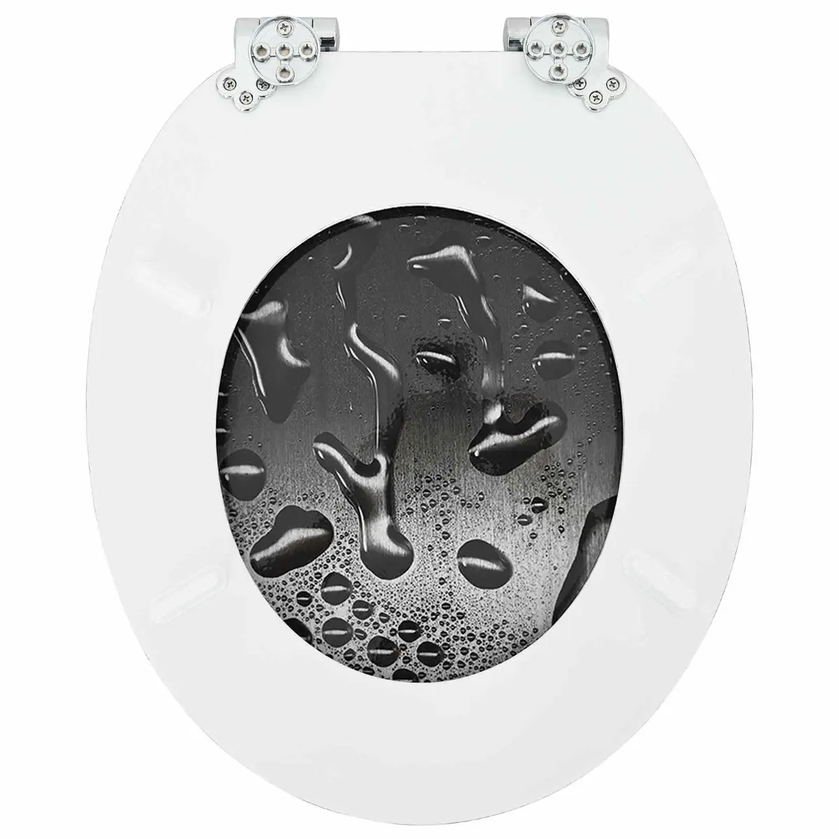 Toilet Seat Soft-Close MDF Board 44x38cm Grey 2 Pack