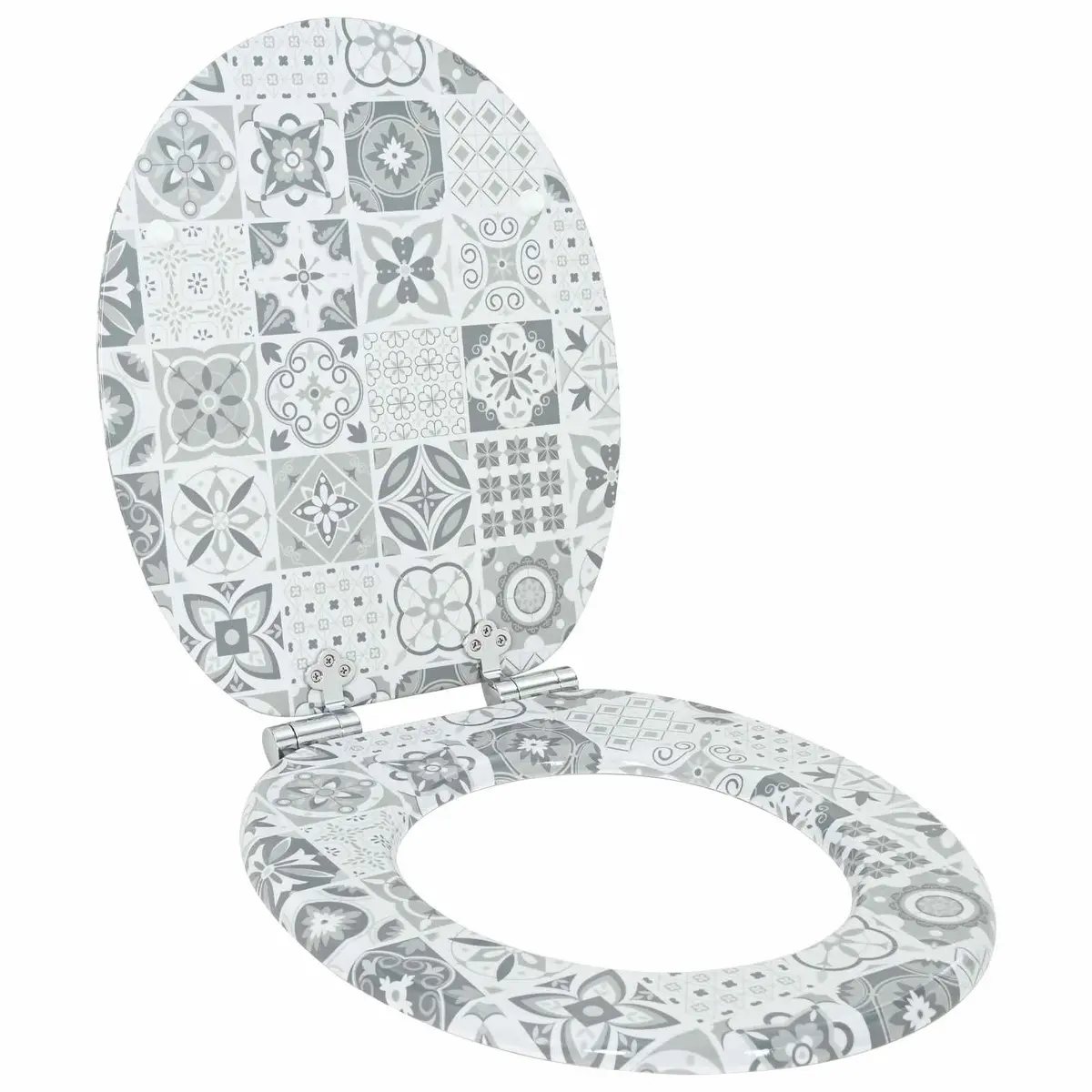 Soft-Close Toilet Seat MDF Board 2 Pack Blue White Non-Slip