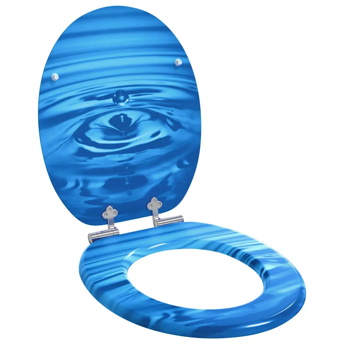 Soft-Close Toilet Seat 2 Pack Blue MDF Board Standard Fixing Bathroom Accessory