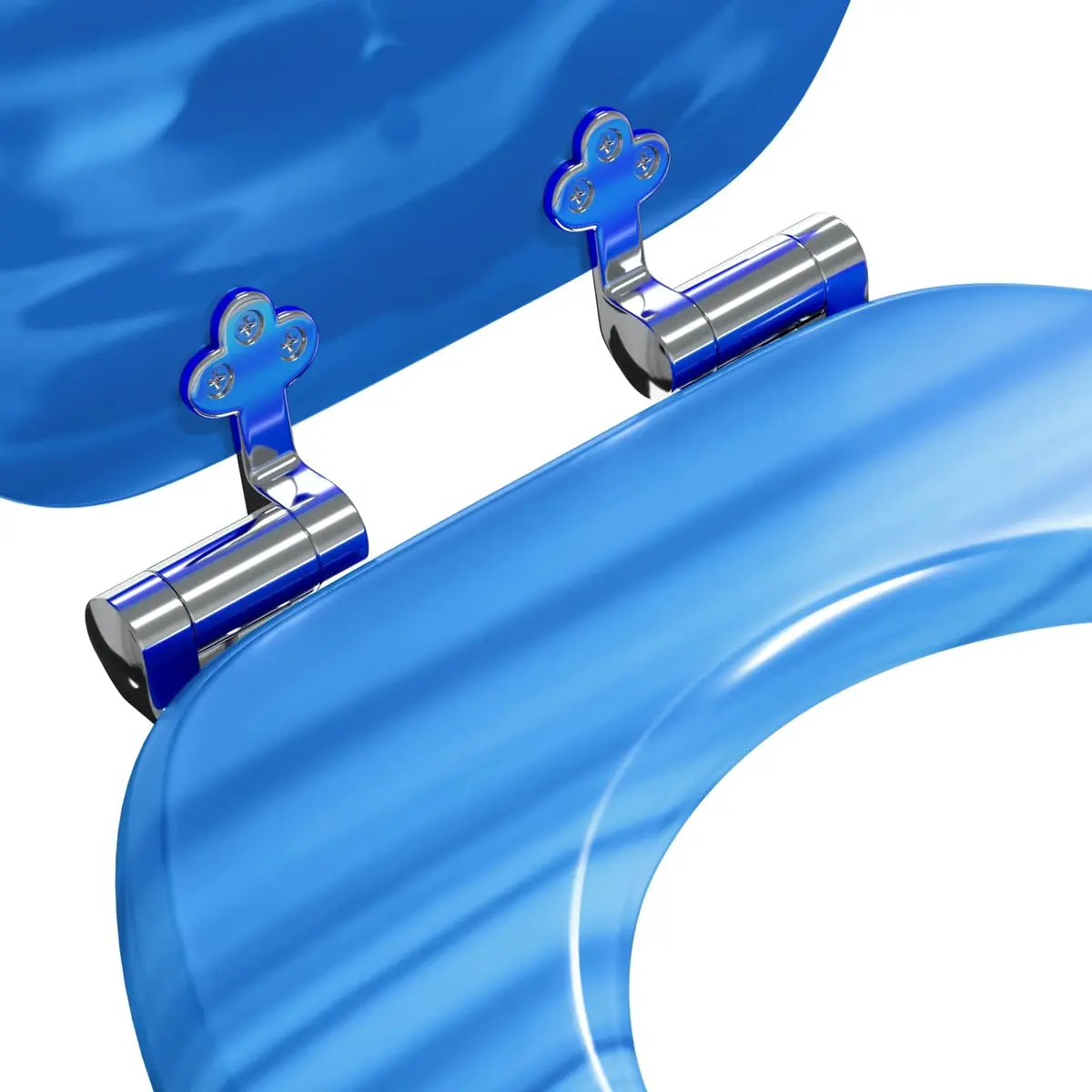 Soft-Close Toilet Seat 2 Pack Blue MDF Board Standard Fixing Bathroom Accessory