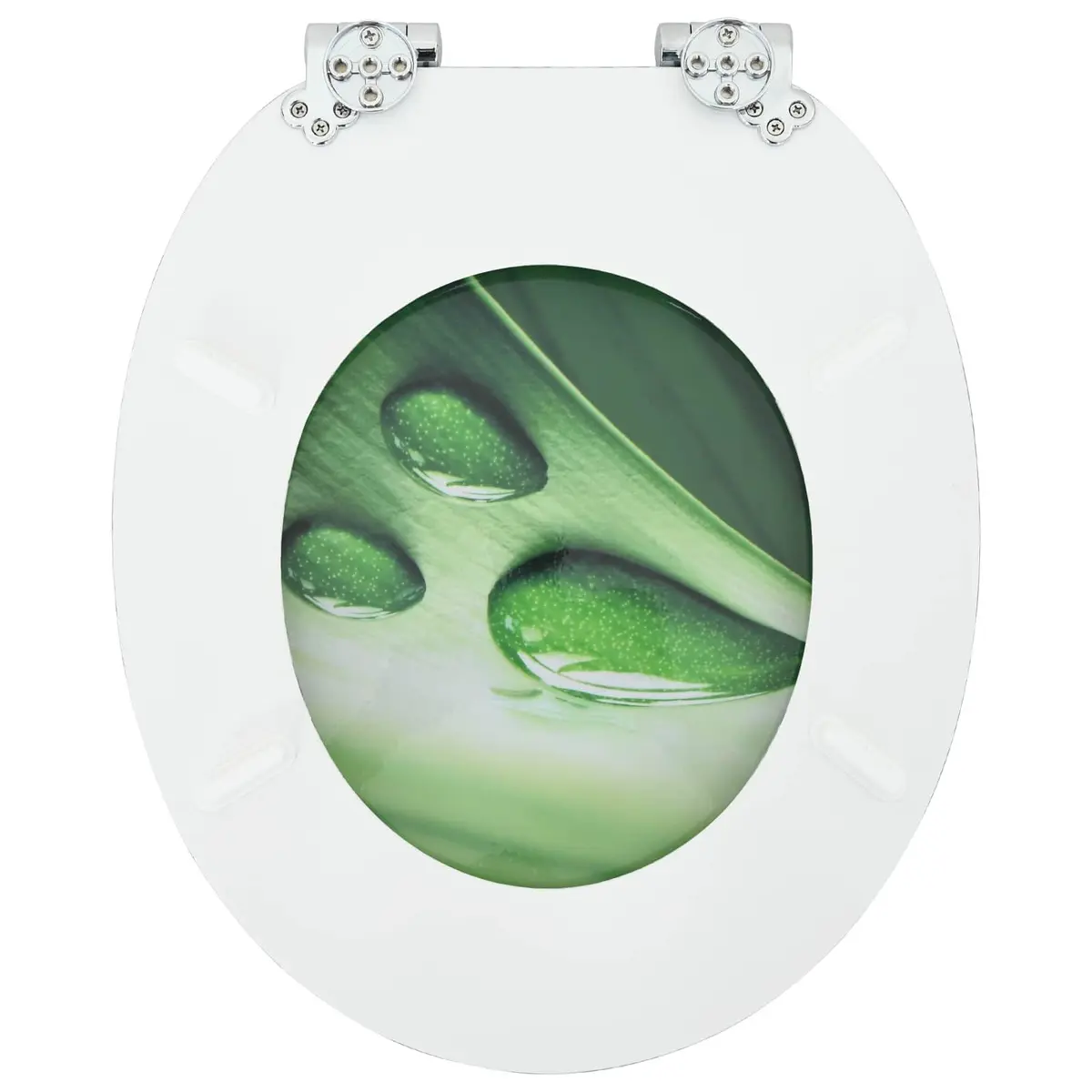 Soft-Close Toilet Seat Green MDF Board Bathroom Fixture Durable Non-Slip