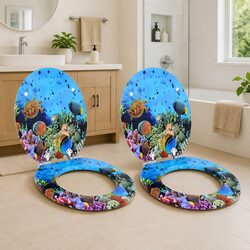 Practical Deep Sea Blue Toilet Seat for Every Home