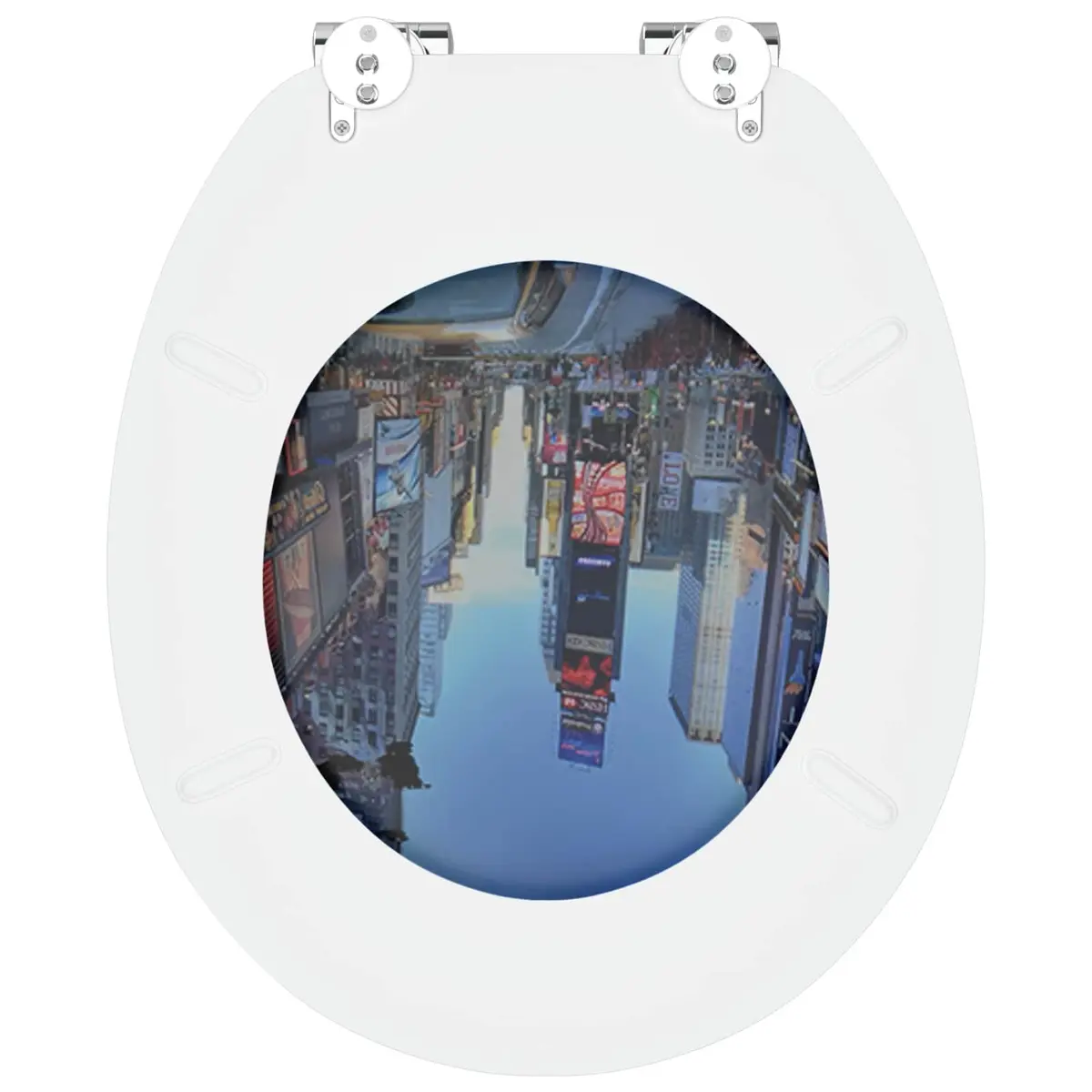 Soft-Close Toilet Seat MDF 44x38cm Grey Durable Quiet Close 2 Piece