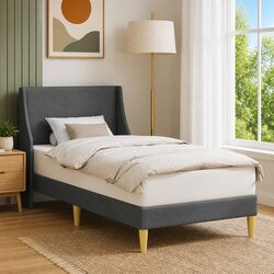 Practical Bed Frame with Fabric Headboard for Your Home