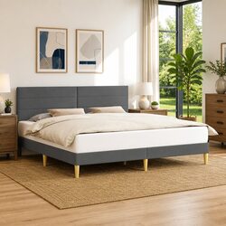 Functional Dark Grey Bed Frame: Ideal for Any Bedroom Setting