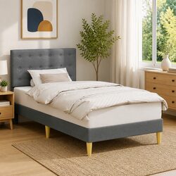 Versatile Bed Frame with Fabric Headboard for Any Bedroom