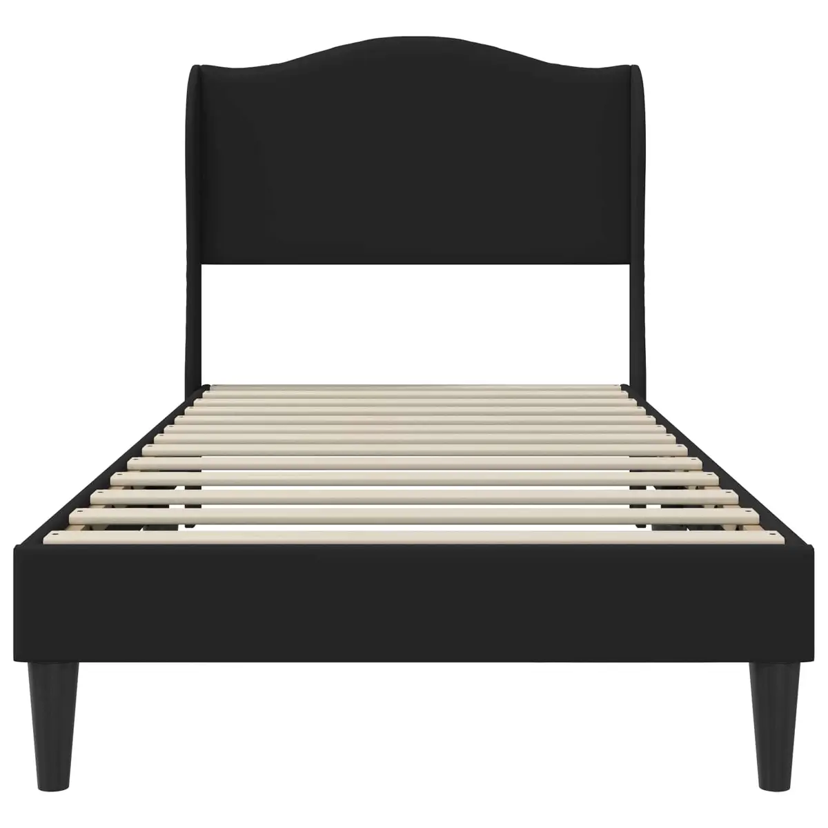 Bed Frame Faux Leather 90 x 190 cm Black Modern