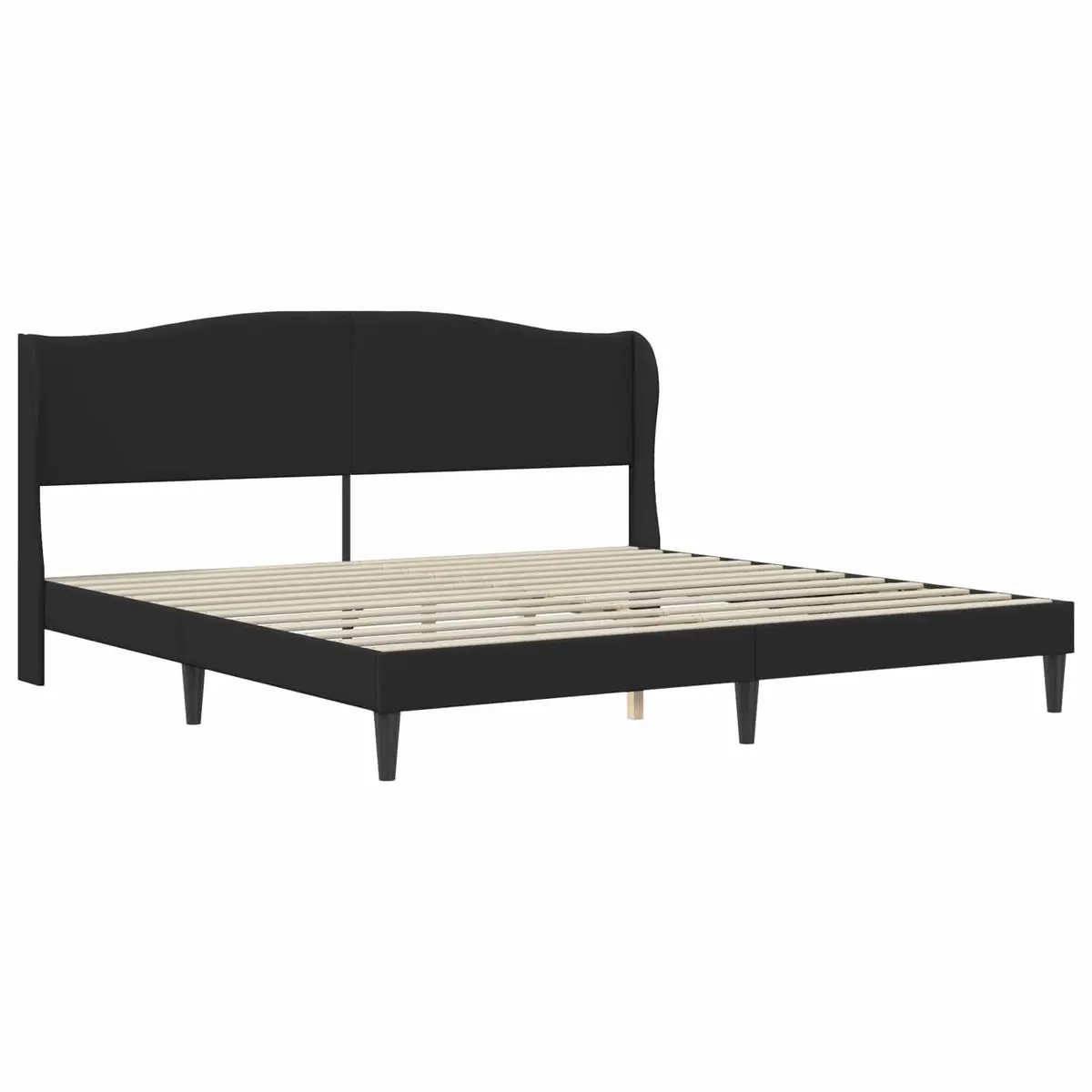 Bed Frame with Headboard Black 180 x 200 cm Faux Leather Modern Design