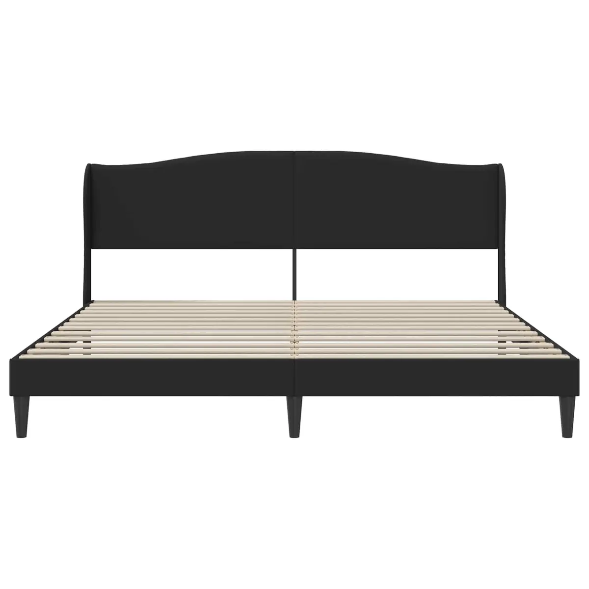 Bed Frame with Headboard Black 180 x 200 cm Faux Leather Modern Design