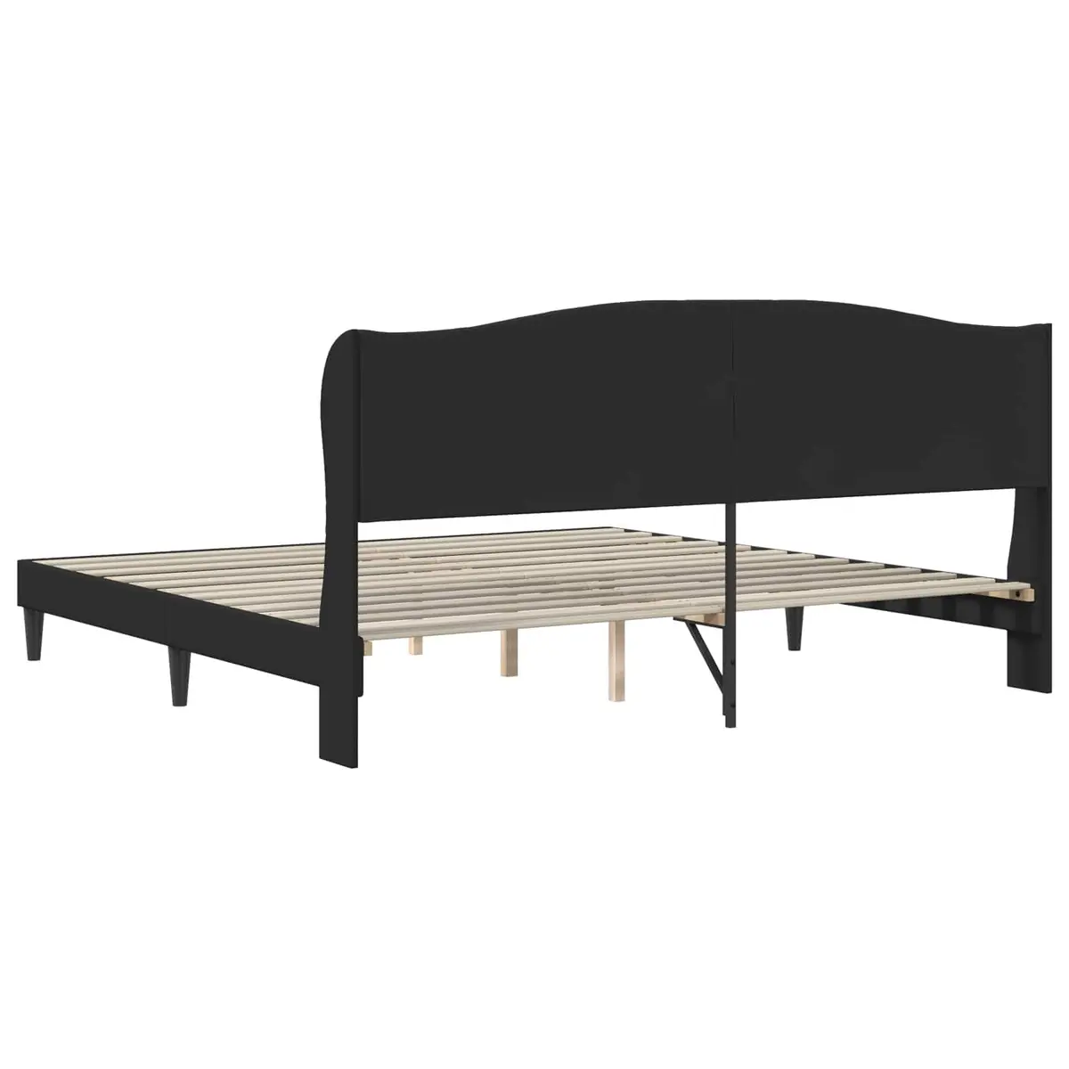 Bed Frame with Headboard Black 180 x 200 cm Faux Leather Modern Design