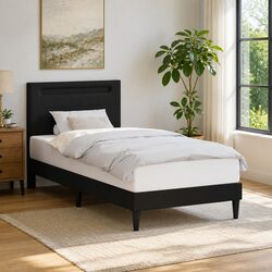 Functional Black Bed Frame 90 x 190 cm for Any Bedroom
