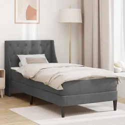 Functional Grey Velvet Bed Frame with Mattress for Modern Spaces