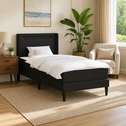 Practical Black Bed Frame with Mattress for Modern Homes