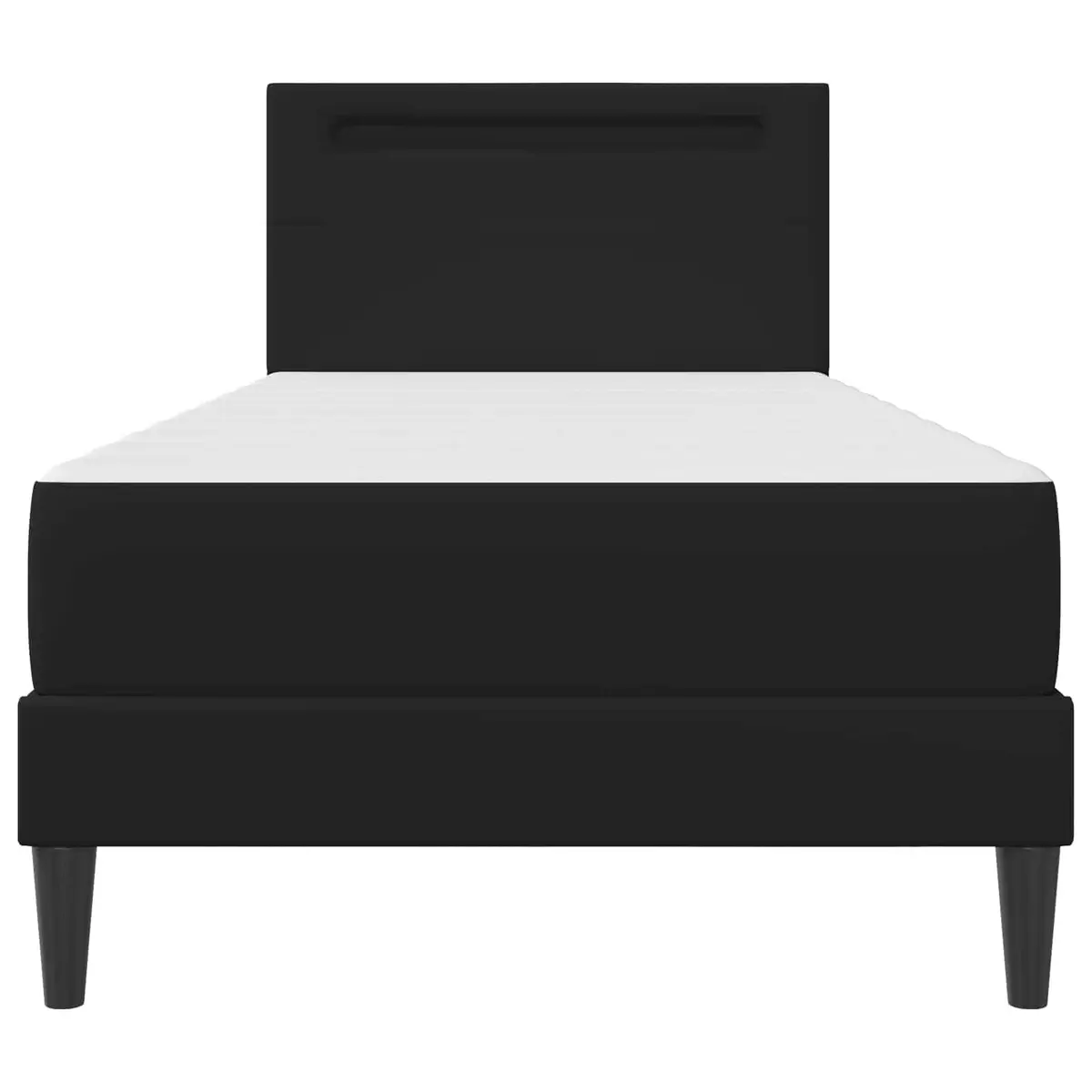 Black Bed Frame with LED Lighting and Storage