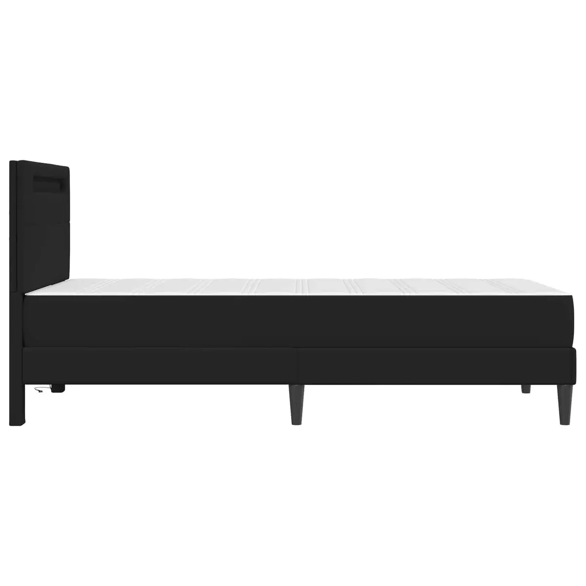 Black Bed Frame with LED Lighting and Storage