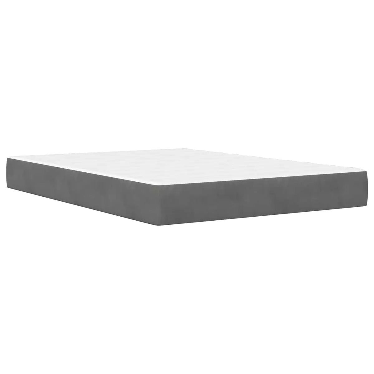 Bed Frame with Mattress Velvet Upholstered 137 x 190 cm Dark Grey Modern Bedroom