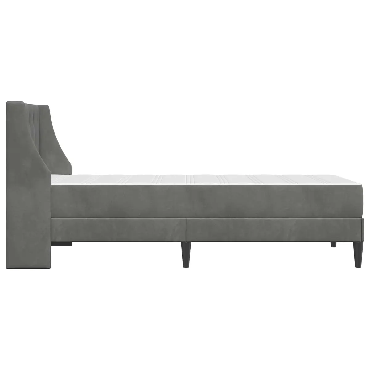 Bed Frame with Integrated Mattress Velvet 107 x 203 cm Grey