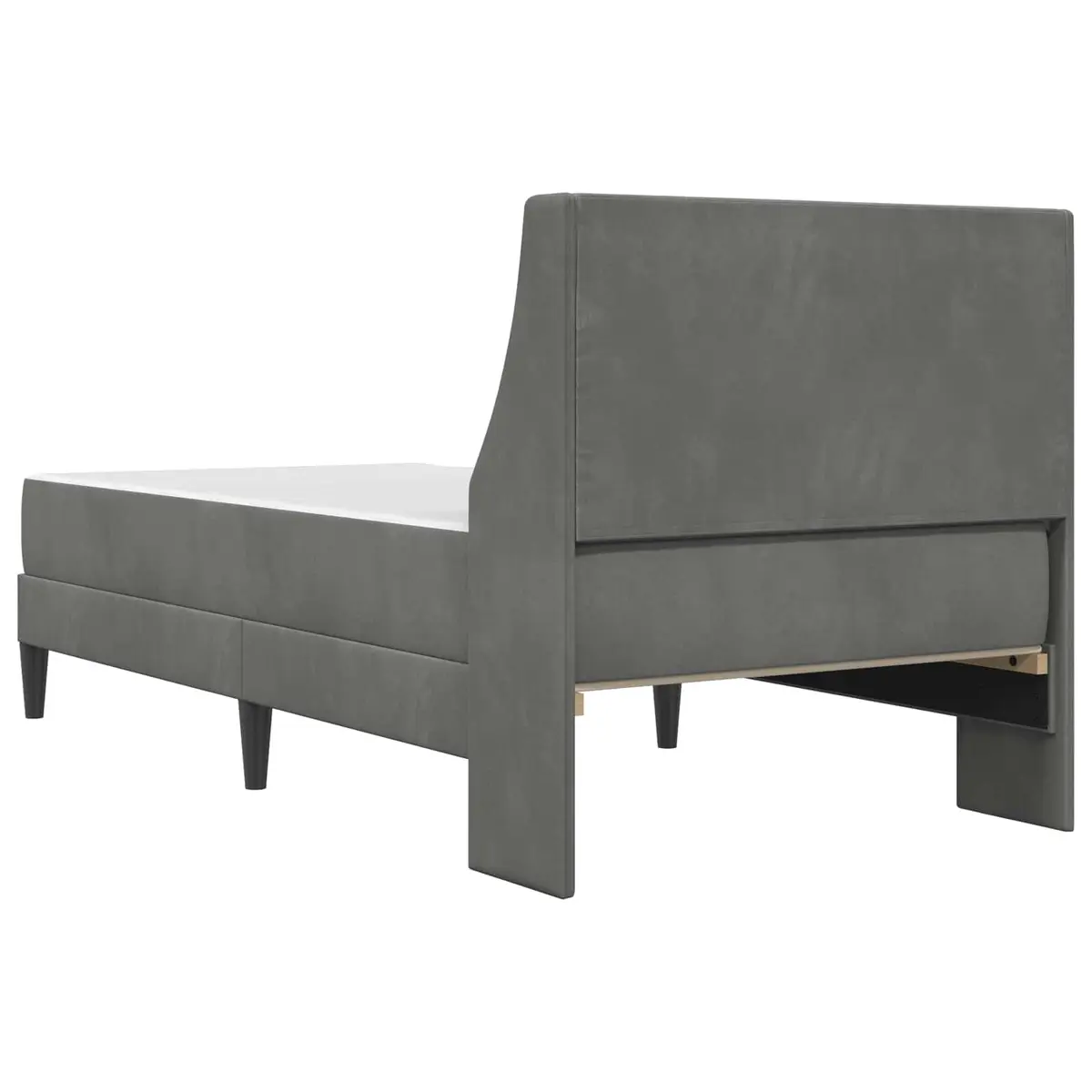 Bed Frame with Integrated Mattress Velvet 107 x 203 cm Grey