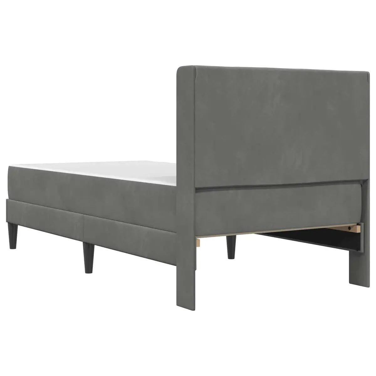 Bed Frame with Mattress Plywood 107x203cm Grey with Headboard and Under-Bed Storage