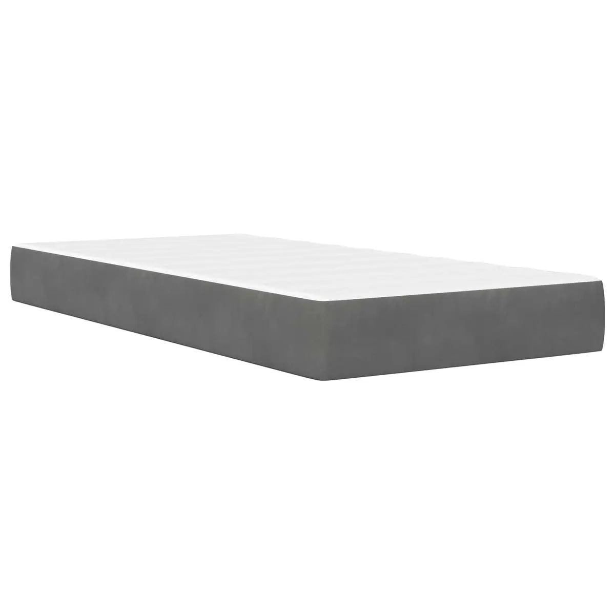 Bed Frame with Mattress Grey 107 x 203 cm Velvet Headboard Modern Bedroom