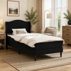 Functional Black Bed Frame with Headboard for Daily Use