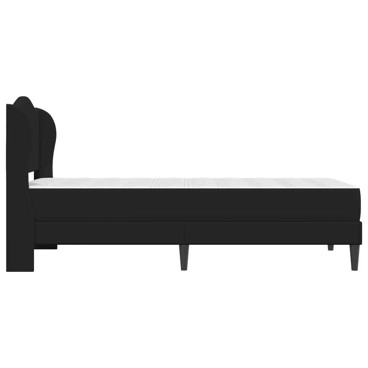 Bed Frame with Headboard Black 90 x 190 cm Faux Leather Modern Design