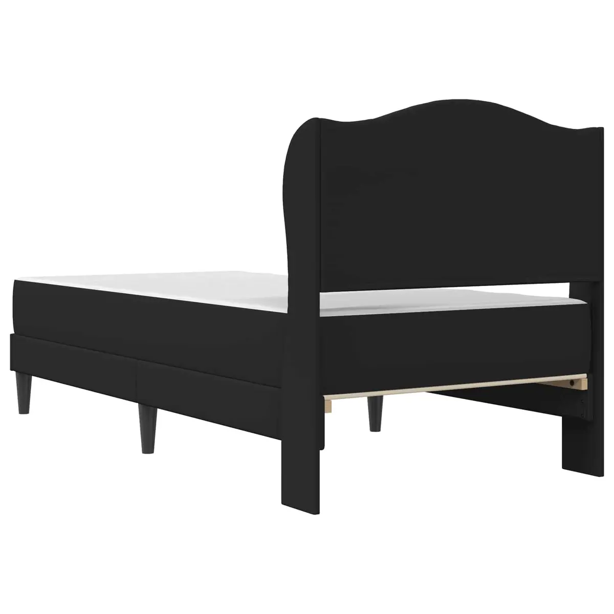 Bed Frame with Headboard Black 90 x 190 cm Faux Leather Modern Design