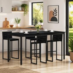Functional Black Rectangular Bar Table for Home Use