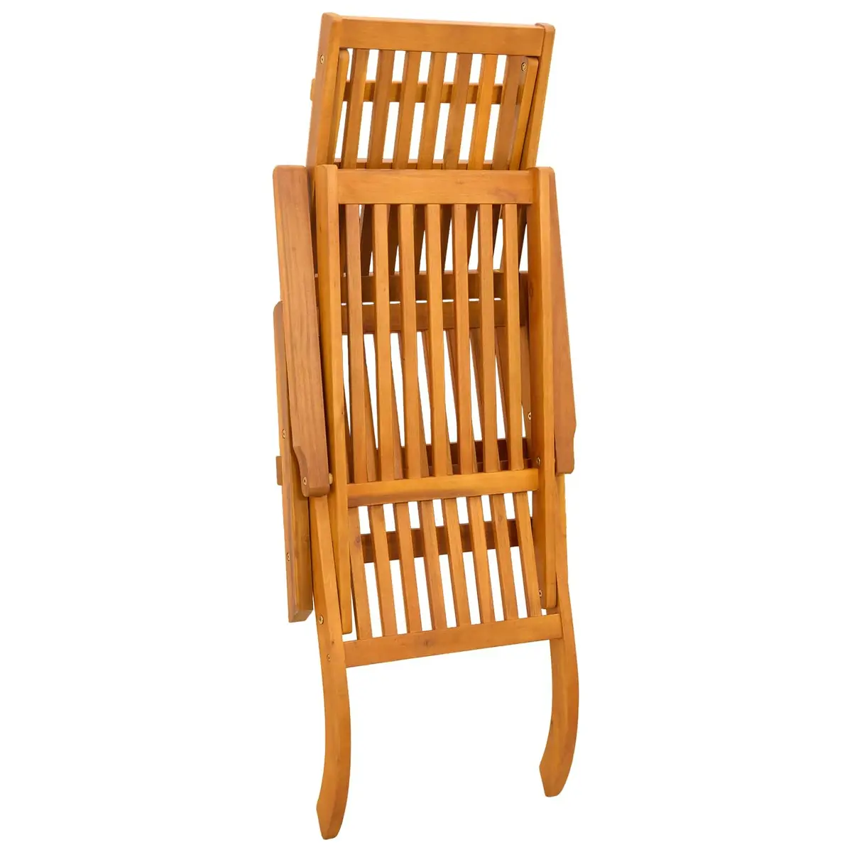 Sun Lounger Acacia Wood Adjustable Backrest Folding Chair Brown 2 pcs