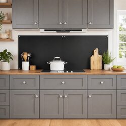 Kitchen Backsplash 2 pcs Black 90 x 60 cm Tempered Glass Splashback Heat