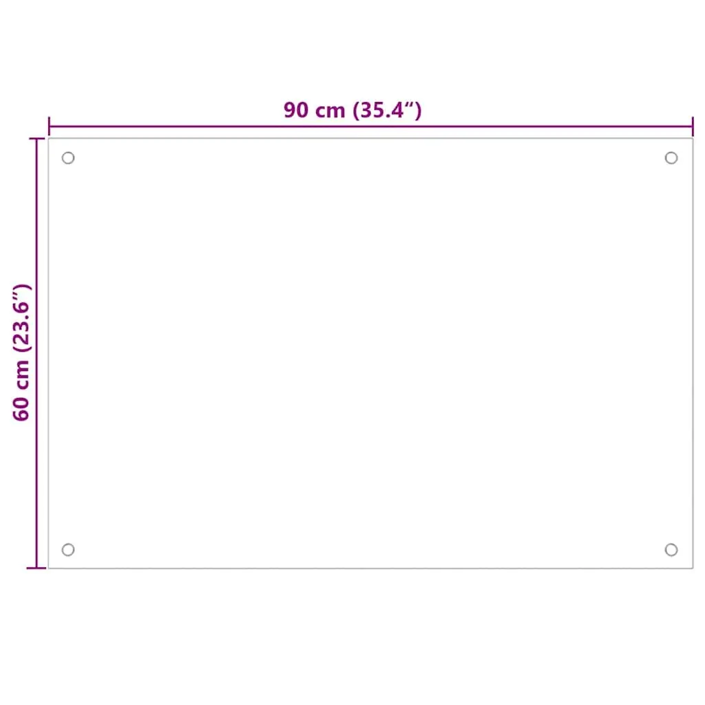 Tempered Glass Kitchen Backsplash Black 90cm x 60cm 2 Pieces Heat Resistant Splashback