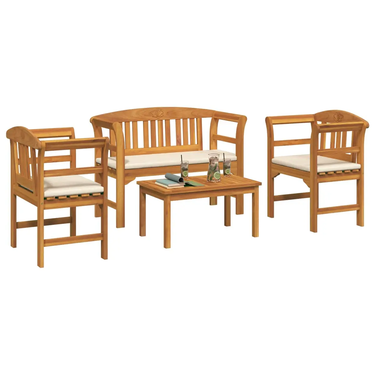 4-Piece Garden Rose Set for Outdoor Use