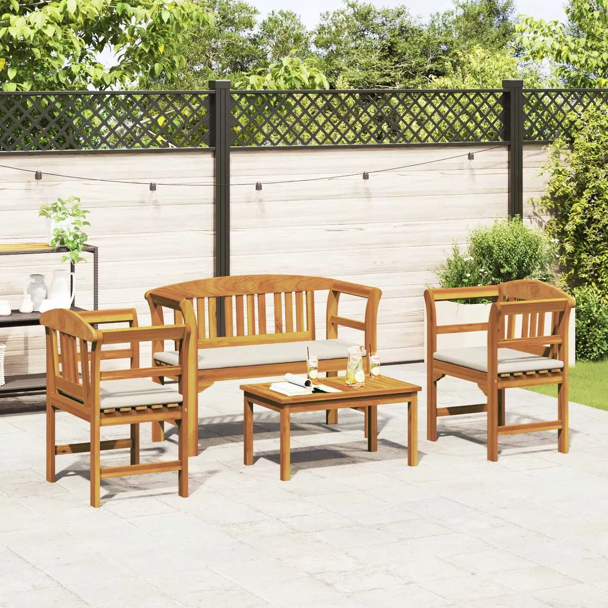 4-Piece Garden Rose Set for Outdoor Use