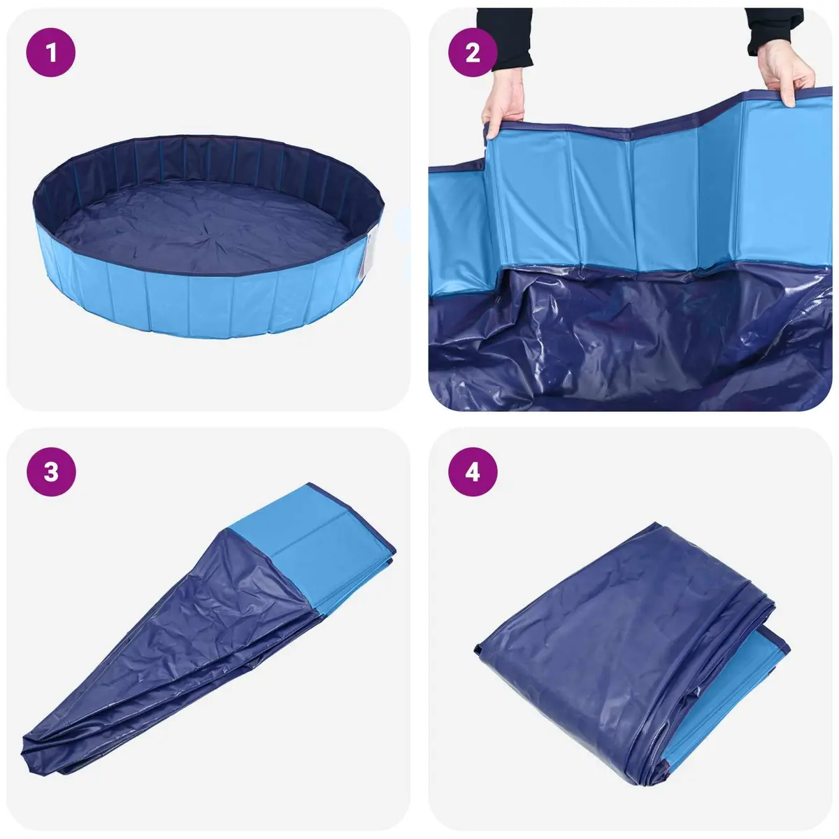 Kids Foldable Swimming Pool Portable PVC 160 cm Blue Round