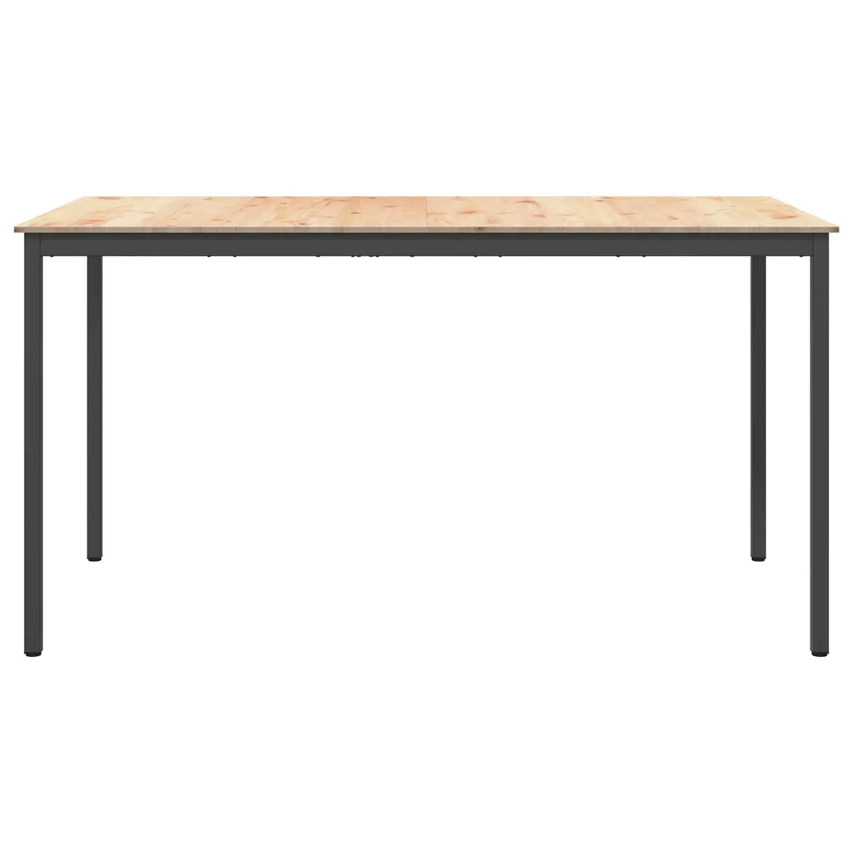 Bar Table Solid Pine Wood Top Metal Legs 200 x 100 x 105 cm Brown
