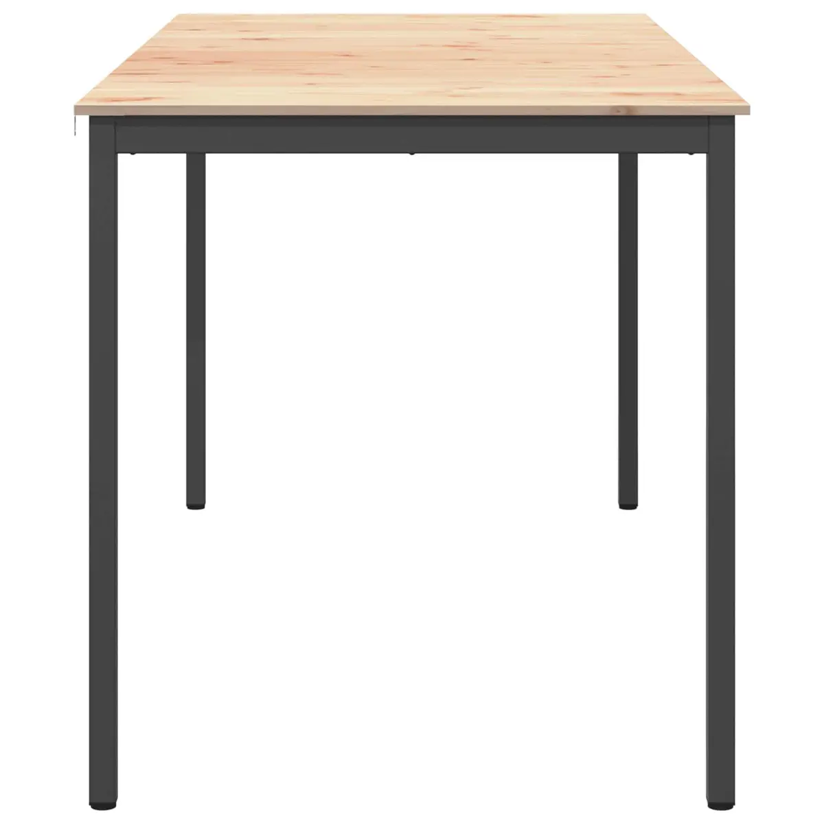 Bar Table Solid Pine Wood Top Metal Legs 200 x 100 x 105 cm Brown